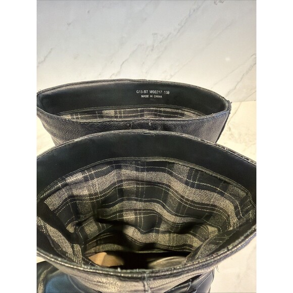 Moto Grunge PUnk Americana Rockabilly Cole Haan Biker Pull on Boots Leather 8.5